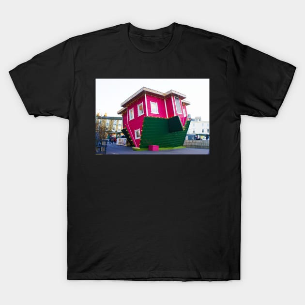 Upside down house in Bournemouth T-Shirt by fantastic-designs